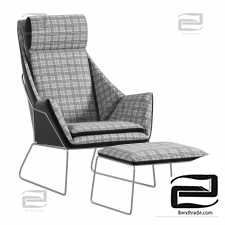 Stylish modern Italian armchair New York Bergere from Saba Italia