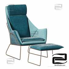 Stylish modern Italian armchair New York Bergere from Saba Italia