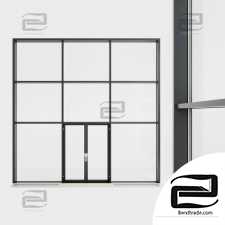 Panoramic glazing doors