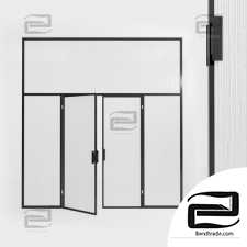 Glass partition doors