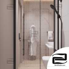 shower room 3d scene interior
