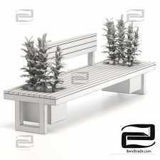 Urban Furniture Bench With Plants 02