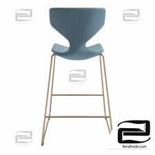 Italian semi-bar stool Quo by Tonon