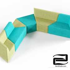 Origami sofa 7-seater 3D Model id 9285