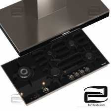 Miele Appliances Collection _Gas Cooktop and Hood ,KM 3054 G,DA 6698 W Puristic Edition 6000