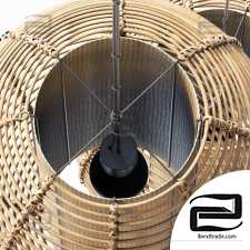 Lamp wicker branch rattan Barrel