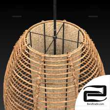 Lamp wicker branch rattan Barrel