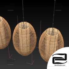 Lamp wicker branch rattan Barrel