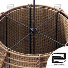 Lamp wicker branch rattan Barrel