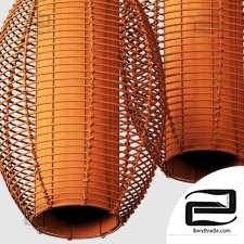 Lamp wicker branch rattan Barrel