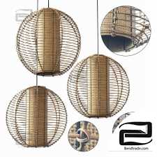 Lamp wicker branch rattan sphere