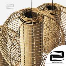 Lamp wicker branch rattan sphere