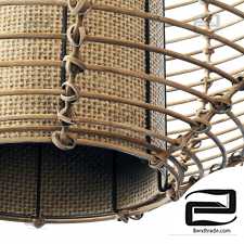 Lamp wicker branch rattan sphere