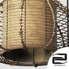 Lamp wicker branch rattan Dome