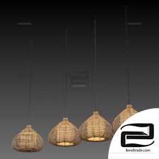 Lamp wicker branch rattan Dome