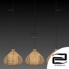 Lamp wicker branch rattan Dome