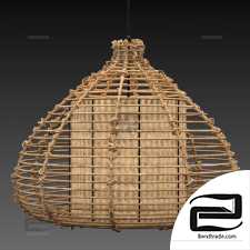 Lamp wicker branch rattan Dome