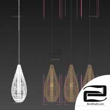 Lamp wicker branch rattan spindle