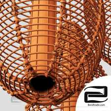 Lamp wicker branch rattan spindle