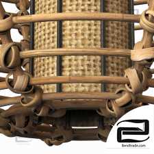 Lamp wicker branch rattan spindle