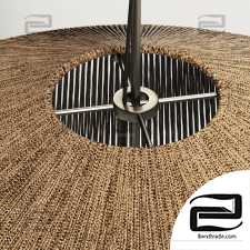 Lamp wood rotang wicker barrel n2 / Lamp woven from rattan 