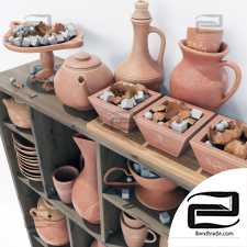 Dishes clay decor n16 / Clay tableware No.16