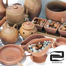 Dishes clay decor n16 / Clay tableware No.16