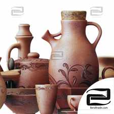 Dishes clay decor n19 / Clay tableware No.19