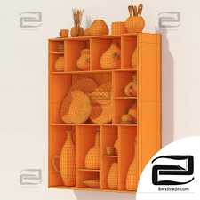 Dishes clay pattern n1 / Clay Tableware rack with patterns