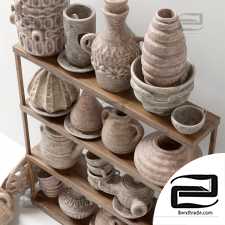 Dishes clay rack n6 / Clay tableware rack No. 6