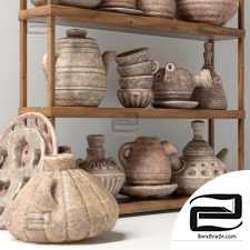 Dishes clay rack n6 / Clay tableware rack No. 6