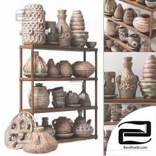 Dishes clay rack n6 / Clay tableware rack No. 6