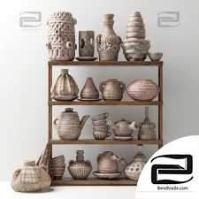 Dishes clay rack n6 / Clay tableware rack No. 6