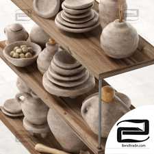 Dishes clay rack n7 / Clay tableware rack No. 7