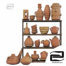 Dishes clay rack n9 / Clay tableware rack No. 9