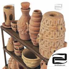 Dishes clay rack n9 / Clay tableware rack No. 9