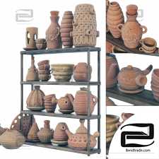 Dishes clay rack n9 / Clay tableware rack No. 9