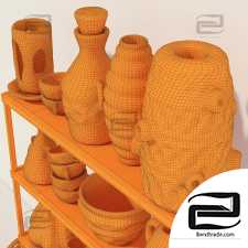 Dishes clay rack n9 / Clay tableware rack No. 9