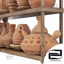 Dishes clay rack n9 / Clay tableware rack No. 9