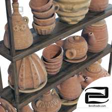 Dishes clay rack n9 / Clay tableware rack No. 9