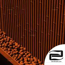 Bamboo branch decor Wall cage 19a / Bamboo wall decor No.19a