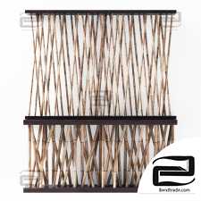 Bamboo partition wall decor in cafe / Bamboo decor wall cafe