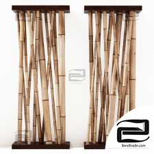 Bamboo partition wall decor in cafe / Bamboo decor wall cafe