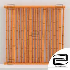 Bamboo partition wall decor in cafe / Bamboo decor wall cafe