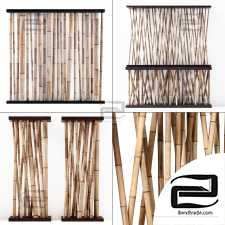 Bamboo partition wall decor in cafe / Bamboo decor wall cafe