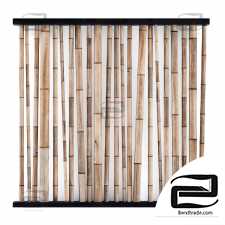 Bamboo partition wall decor in cafe / Bamboo decor wall cafe