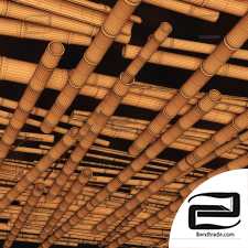 Bamboo ceiling decor tiki bar