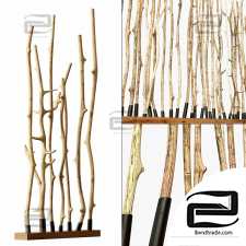 Branch crooked long wall decor n1 / Decor long screen of crooked branches No.1