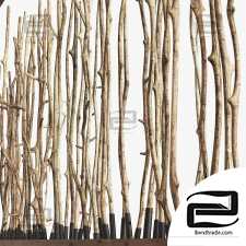 Branch crooked long wall decor n1 / Decor long screen of crooked branches No.1