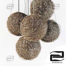 Branch decor lamp sphere n1 / Chandeliers sphere of branches